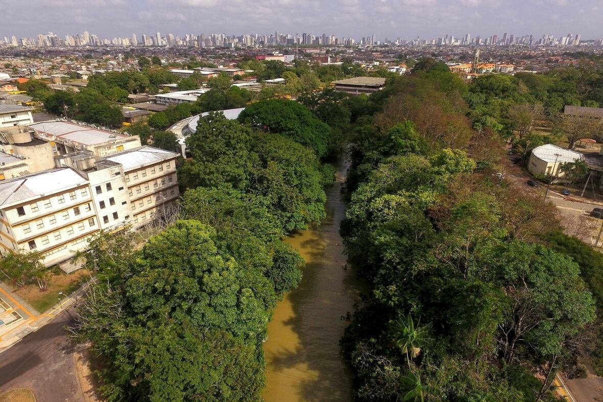climate-cop30-brazil-price-gouging FILE - The Tucunduba River flows along the Federal University of Para in Belem, Brazil, Sept. 27, 2024.