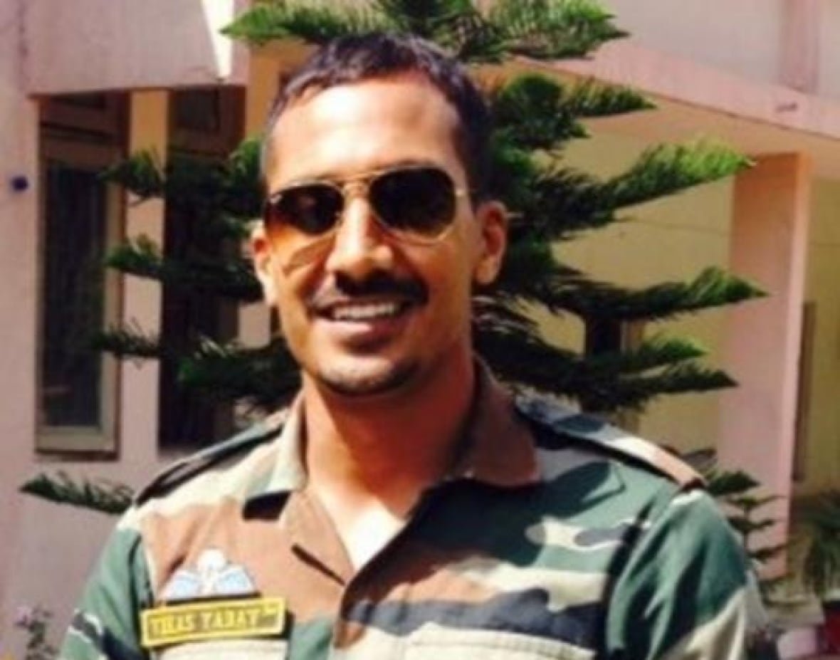 vikash-yadav A man in military briefs and sunglasses.