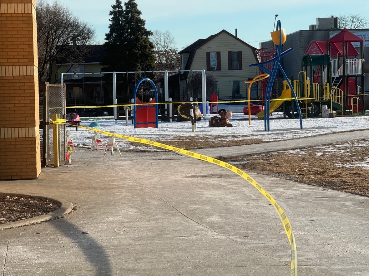 windsor-police Windsor police have an area around the old Water World on Wyandotte Street East roped off as they investigate.