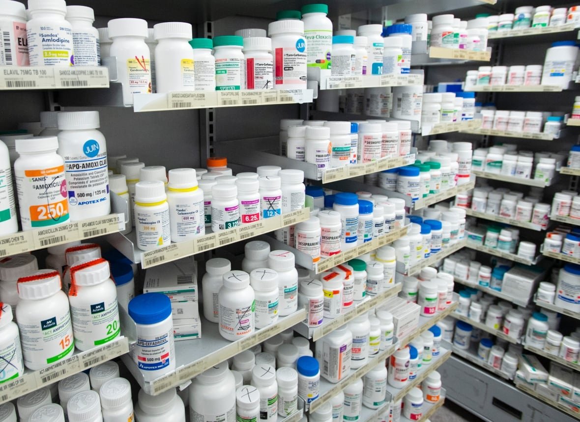 prescription-drugs-are-seen-on-shelves-at-a-pharmacy-in-montreal-on-march-11-2021 Prescription drugs are seen on shelves at a pharmacy in Montreal on March 11, 2021.
