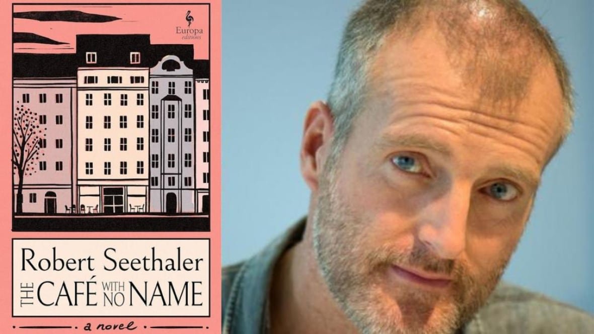 the-cafe-with-no-name-by-robert-seethaler-translated-by-katy-derbyshire The Café with No Name by Robert Seethaler, translated by Katy Derbyshire. Illustrated book cover shows four buildings with windows on a street. Author headshot of a white man with grey facial hair.