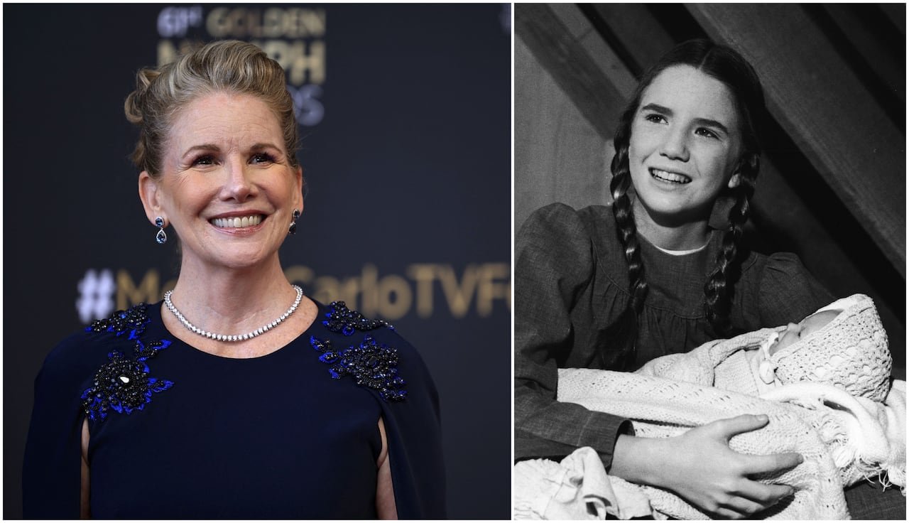default-178 A composite image shows, at left, a smiling woman in a blue dress and pearls posing for a photo, and at right, a black and white image of a young girl with braided hair holding a baby.